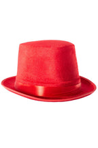 Image of Velvet Red Adults Costume Top Hat - Main Photo