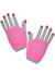 Neon Pink Fingerless Pink Fishnet Gloves 1980s Costume Accessory - Main Image