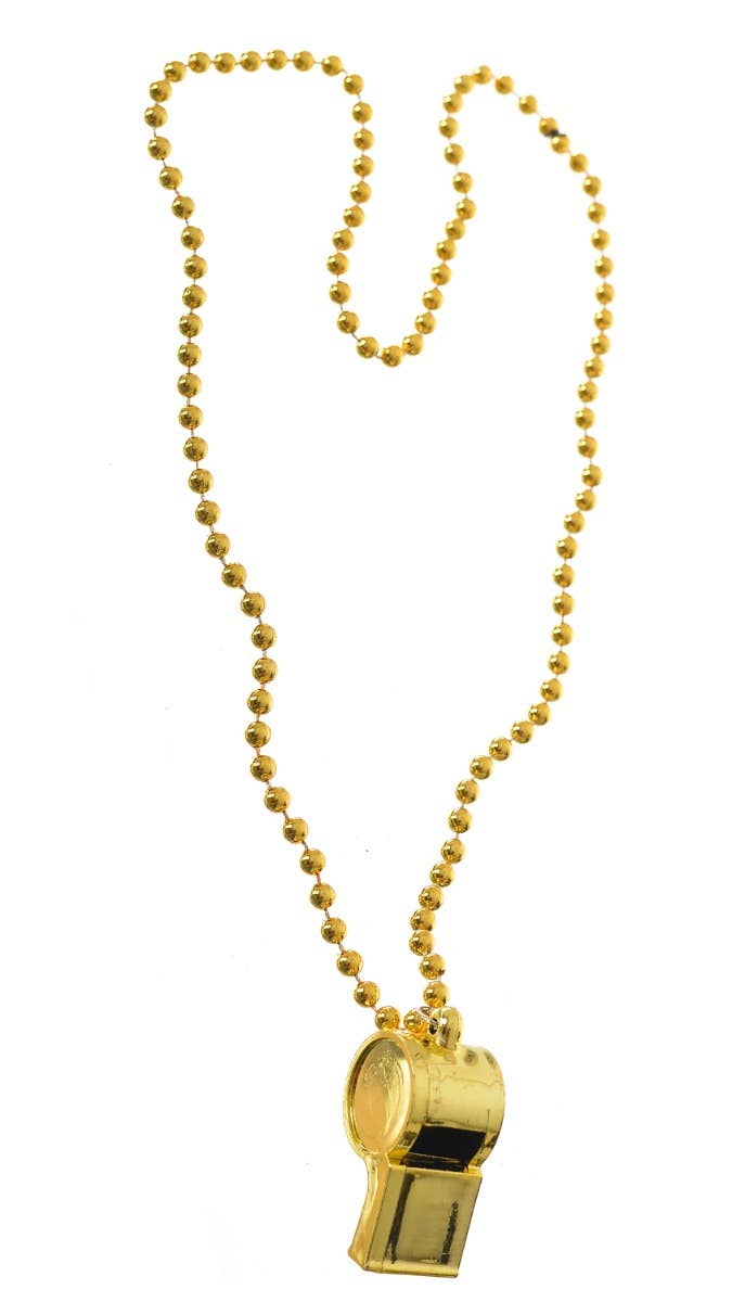 Image of Adults Gold Whistle Necklace Party Costume Accessory