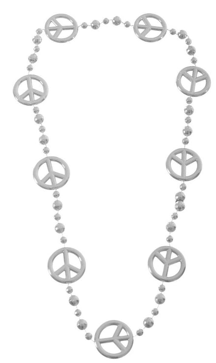 Image of Peace Sign Silver 1970's Necklace Costume Accessory