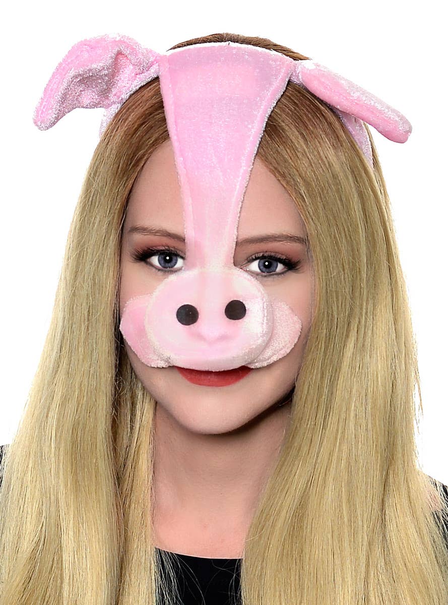 Pink Pig Ears and Nose Headband Pink Pig Ears Costume Accessory