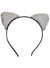 Silver Sequinned Cat Ears Headband Fashion Accessory