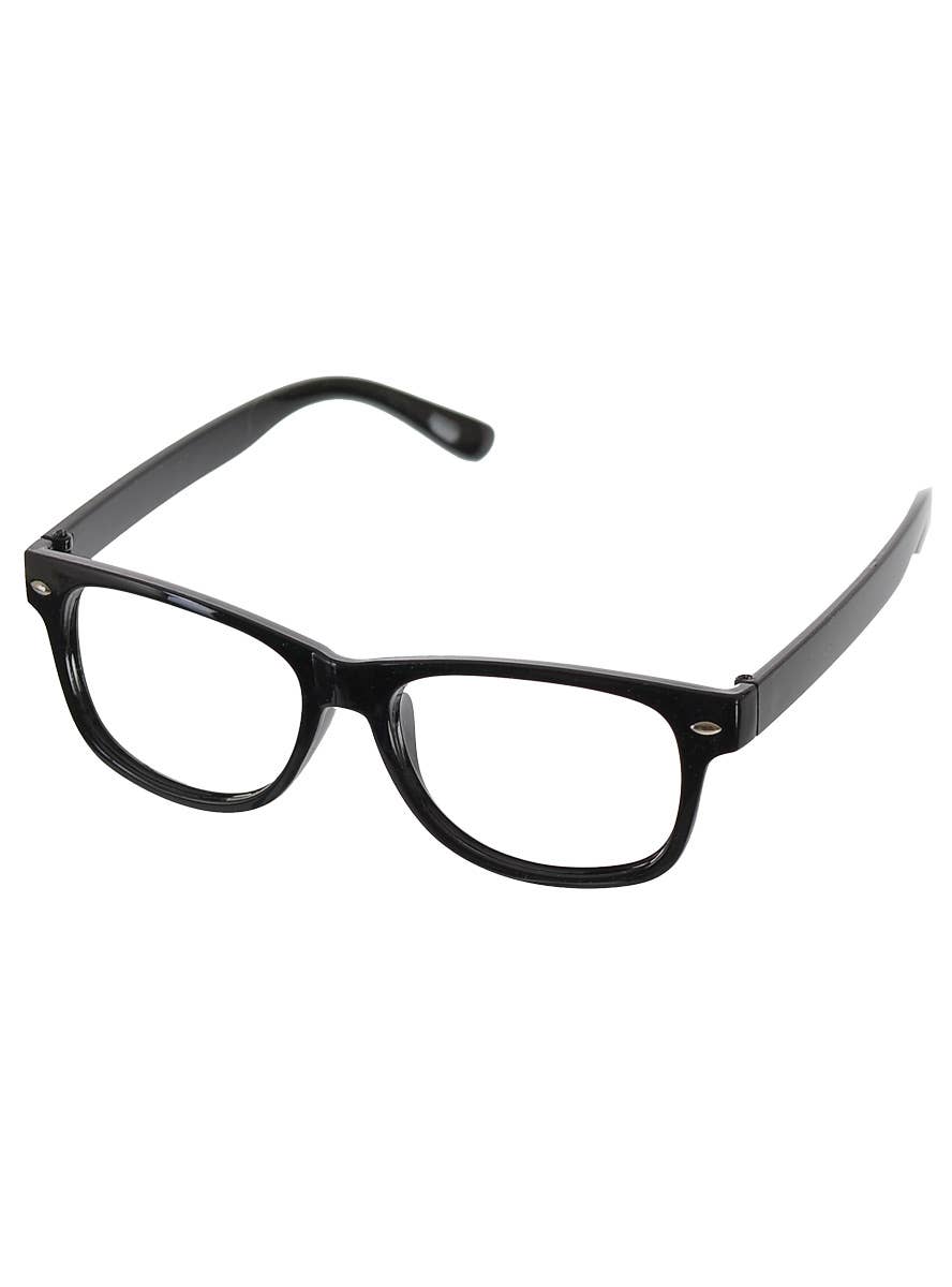 Clear Black Framed Groovy Secret Agent Costume Glasses
