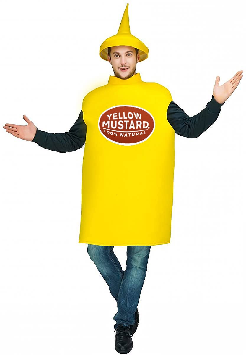 Yellow Mustard Sauce Bottle Costume for Adults