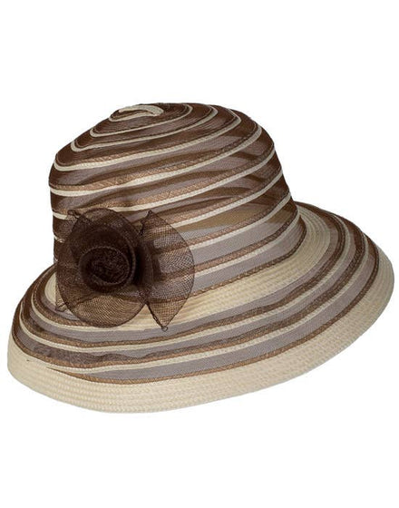 1940's Brown and Cream Race Day Hat Costume Accessory