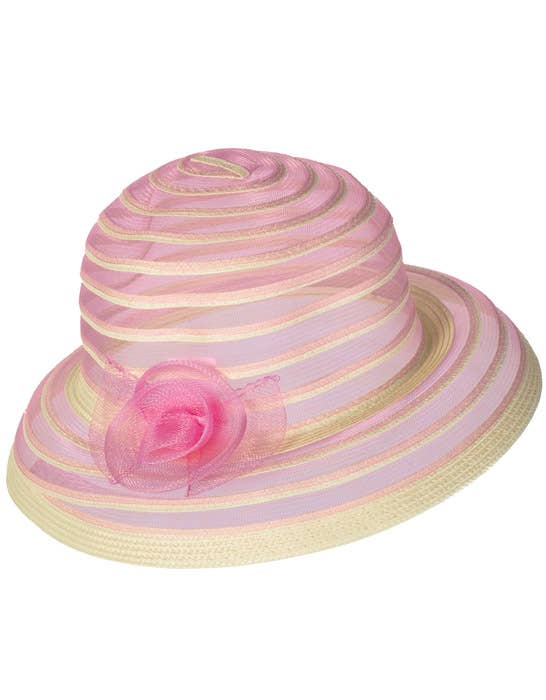 Pink and White Race Day Hat Costume Accessory