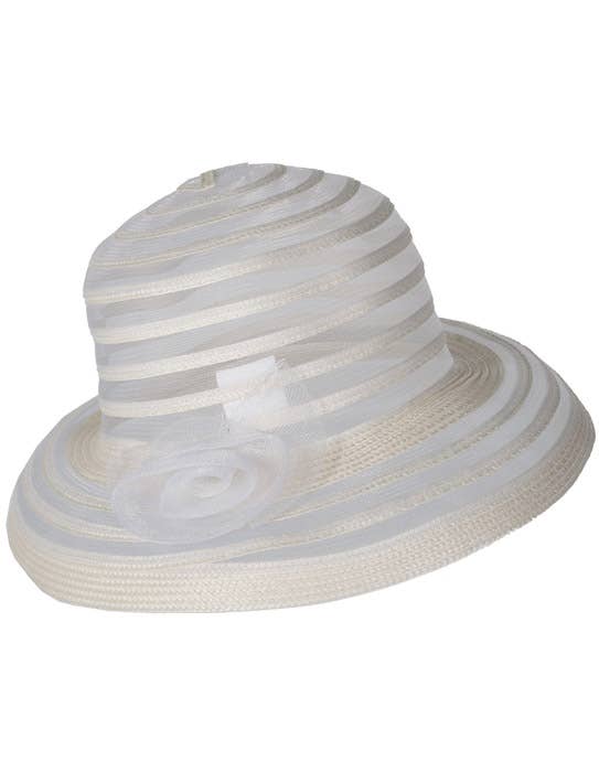 White and cream race day women's hat costume accessory