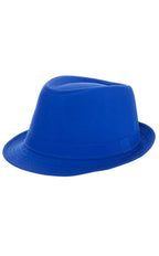 Bright Neon Blue Adult's 1920's Gangster Fedora Costume Hat