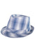 Blue And White Plaid Checkered Trilby 60s Costume Hat - Main Image