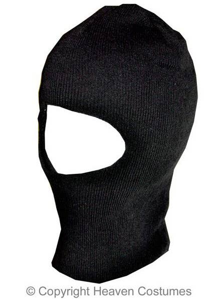 Knitted Black Adults Balaclava Headpiece Thief Costume Accessory Main Image