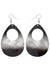 Black and Silver 80s Fashion Iridescent Shell Costume Earrings - Main Image