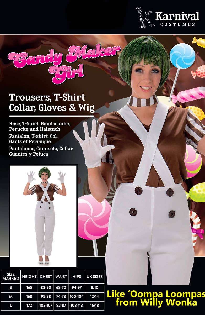 Women's Brown Oompa Loompa Book Week Costume Alternate Image