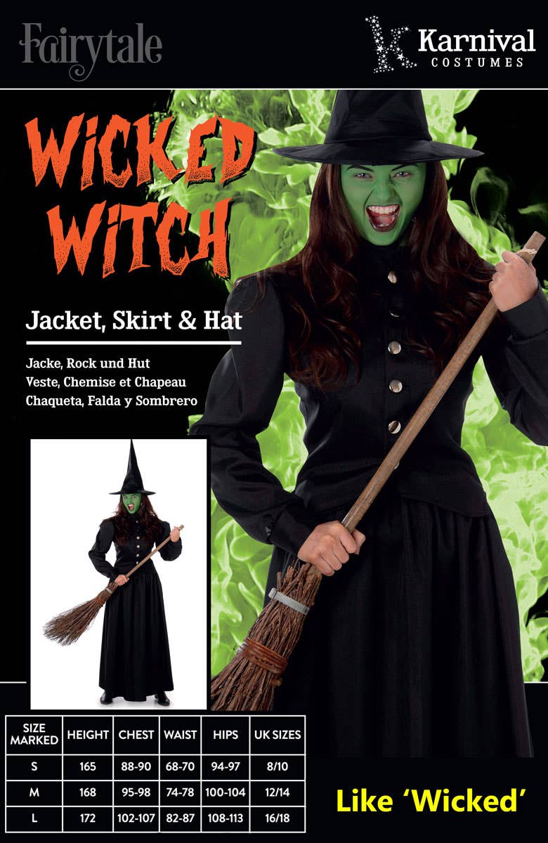 Women's Wicked Witch Of The West Costume Packaging Image