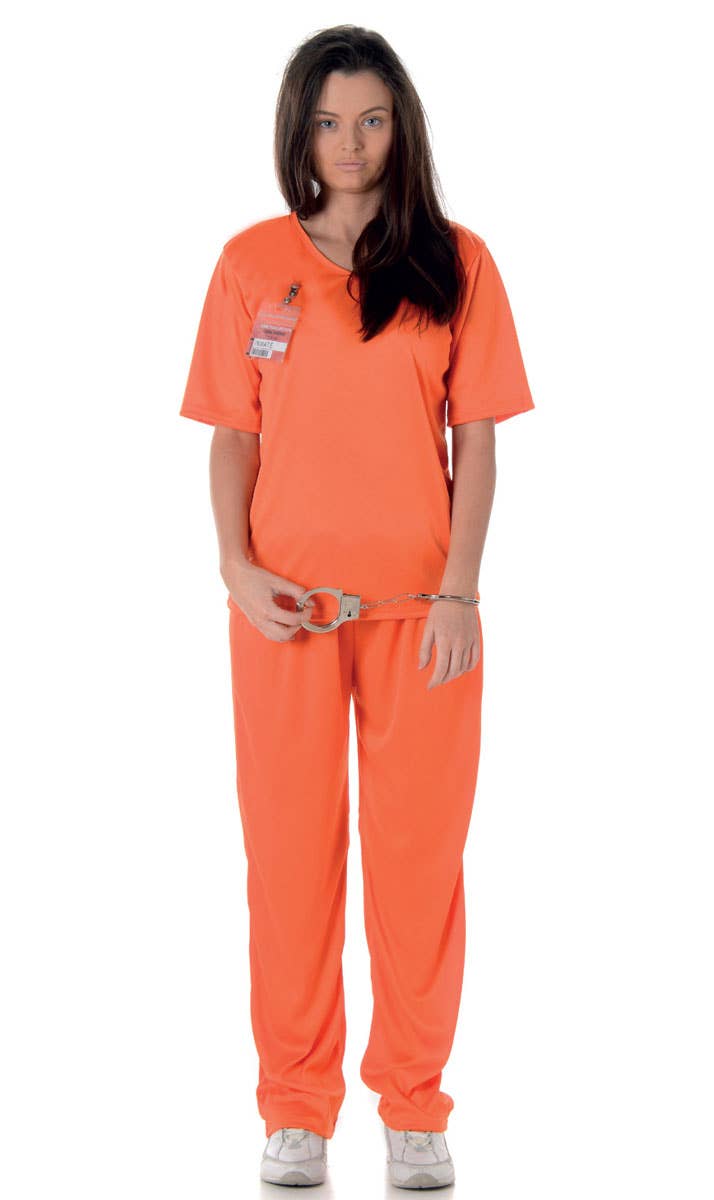 Orange Women's Female Inmate Prisoner Costume Alternate Front View