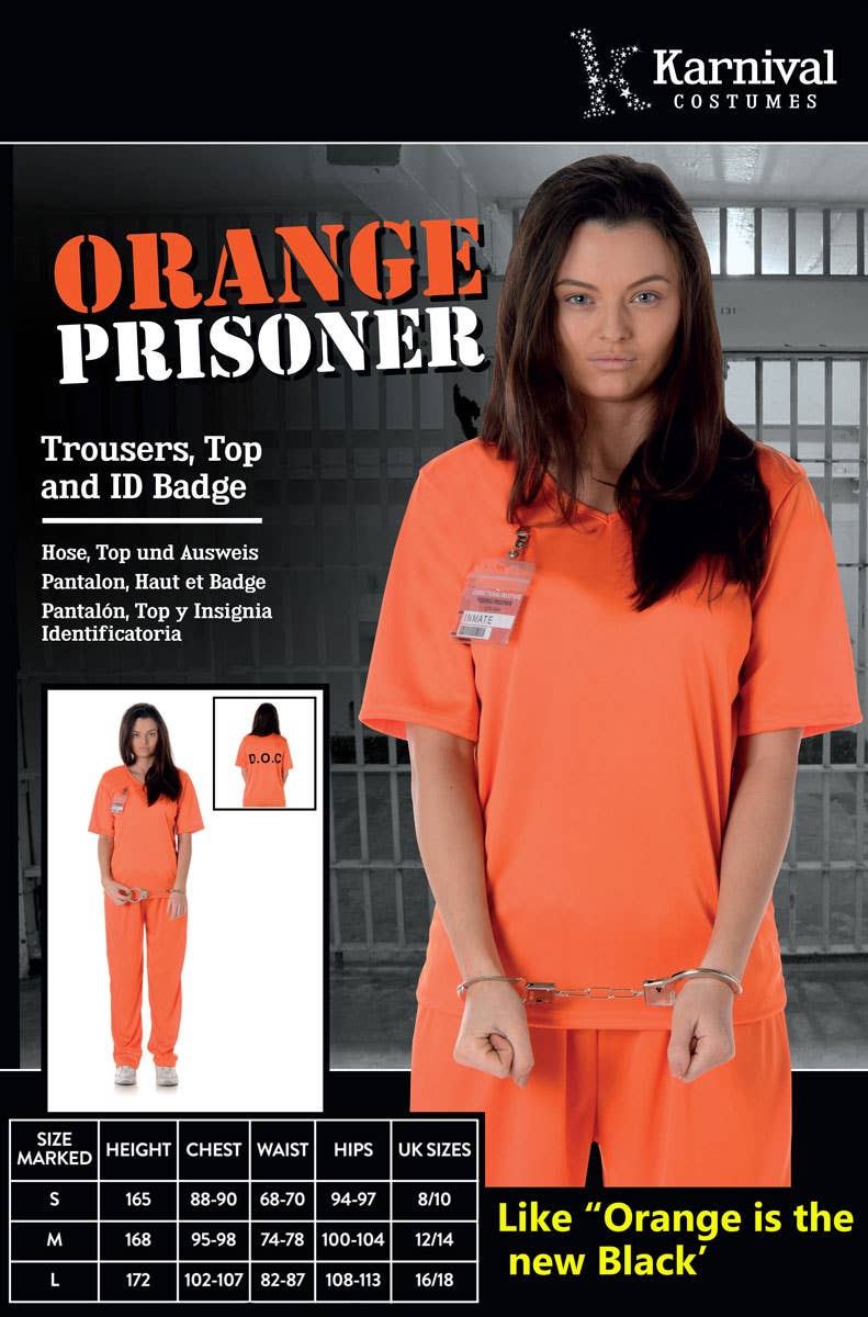 Women's Orange is the New Black Prisoner Costume Packaging