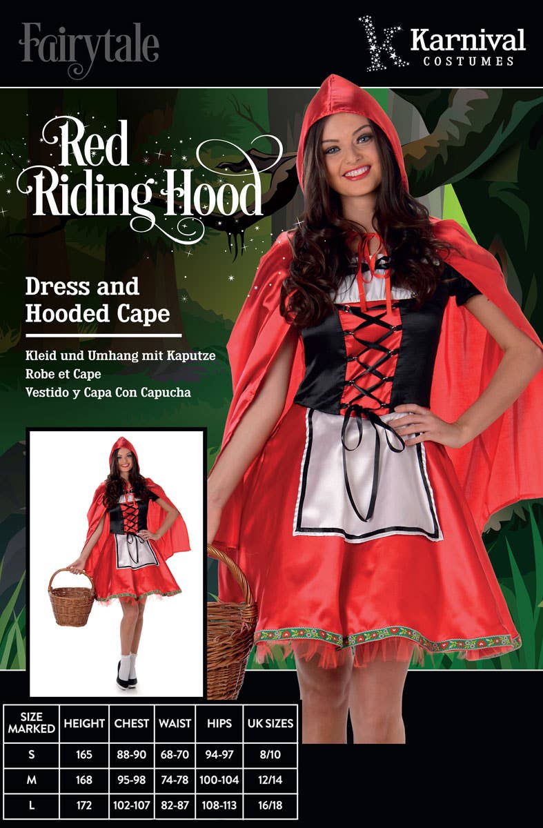 Women's Red Riding Hood Fairytale Costume Packaging Image