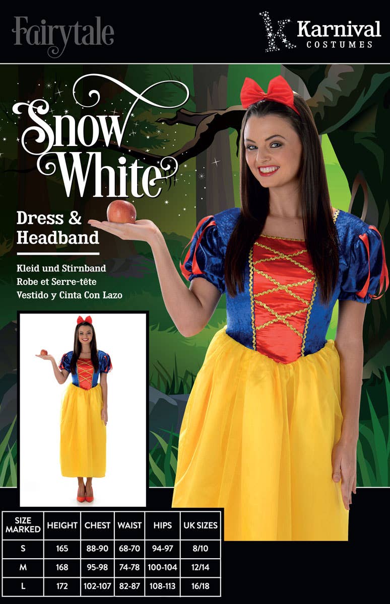 Snow White Princess Women's Costume Packaging Image