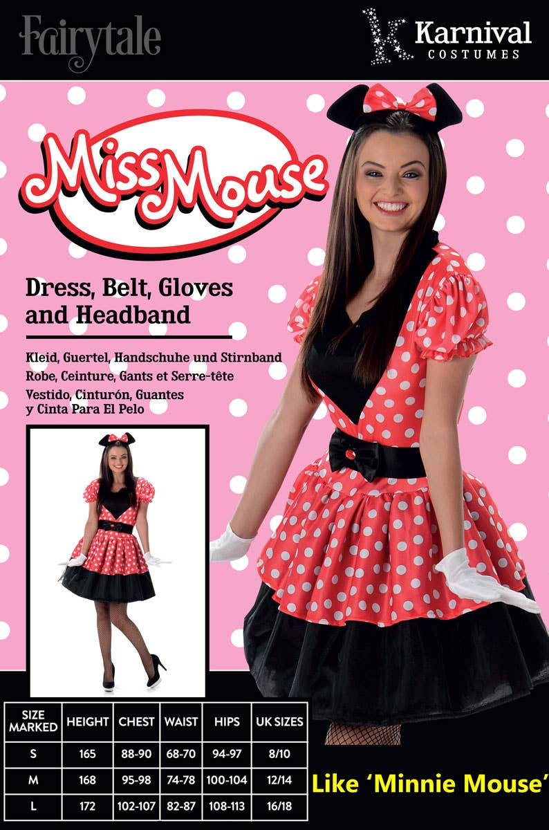 Women's Minnie Mouse Fancy Dress Costume Packaging Image
