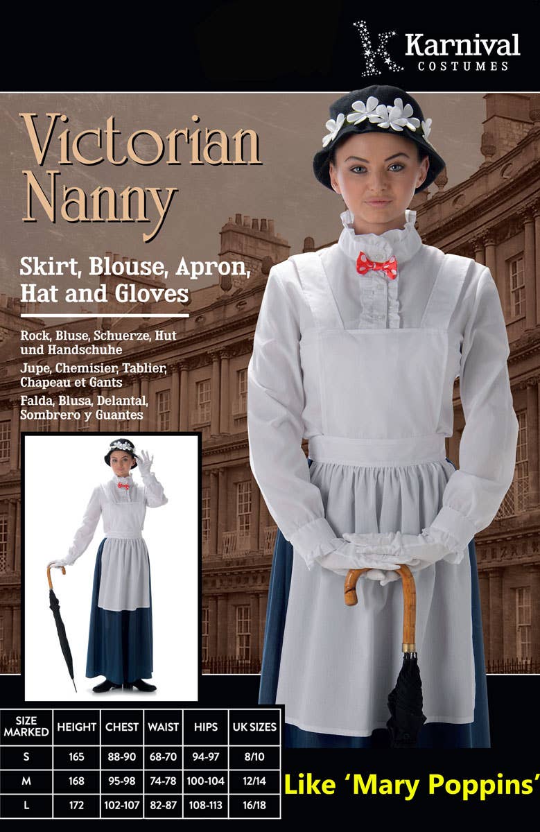 Women's Mary Poppins Fancy Dress Costume Packaging Image