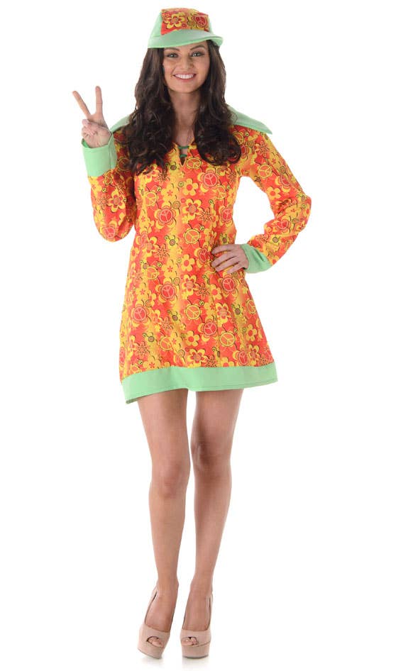 Retro Women's 60's Hippie Costume Main Image