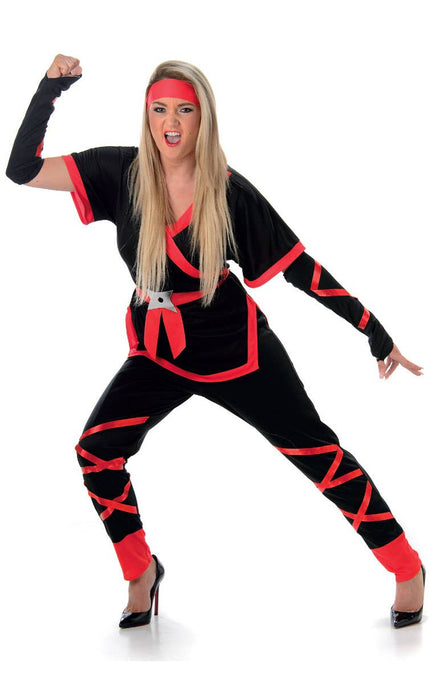 Women's Ninja Japanese Fancy Dress Costume Front View