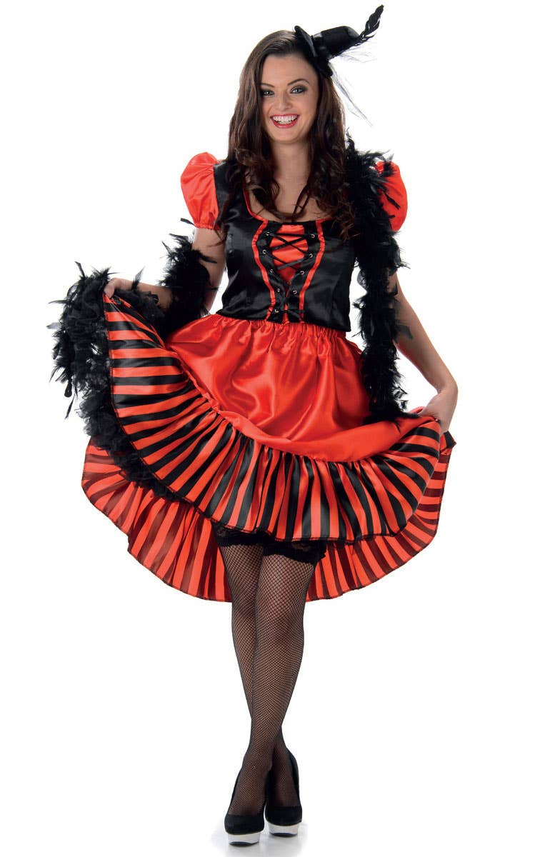 Red and Black Womens Wild West Facny Dress Costume - Main Image