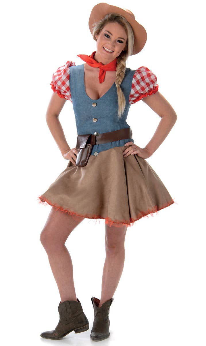 Womens Rodeo Cowgirl Western Fancy Dress Costume - Alternate Image 2