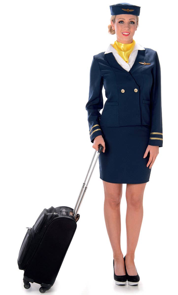 Retro Blue Flight Attendant Women's 1940's Costume - Alternate Image 2