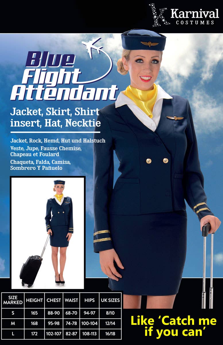Retro Blue Flight Attendant Women's 1940's Costume - Packaging Image