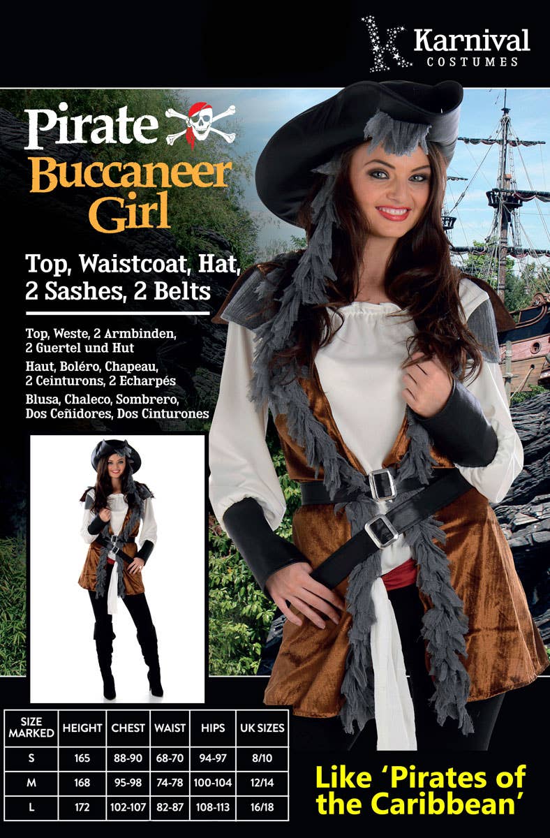 Women's Pirate Buccaneer Fancy Dress Costume Alternative Image