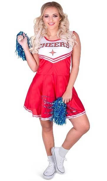 Women's Classic Red Cheerleader Fancy Dress Costume