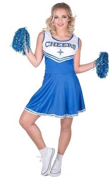 Women's Classic Blue Cheerleader Costume Alternate Image 2