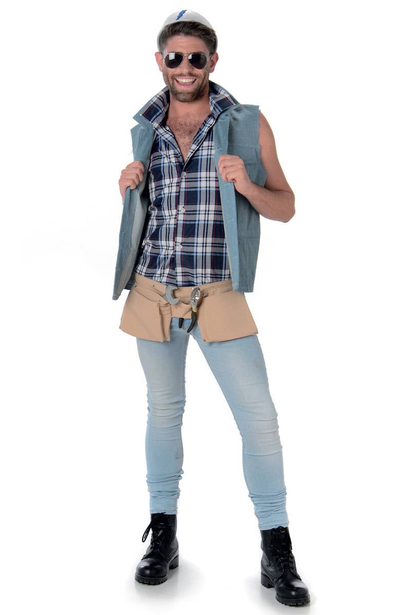 Plaid Construction Worker Outfit | Mens Village People Tradie Costume