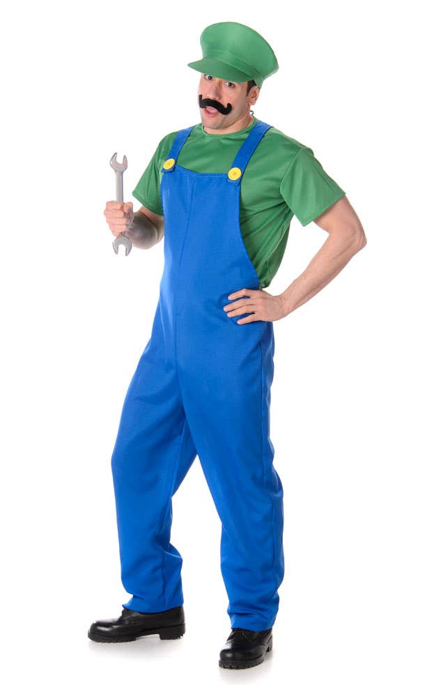 Green Plumber Guy Luigi Men's Costume Alterante Image