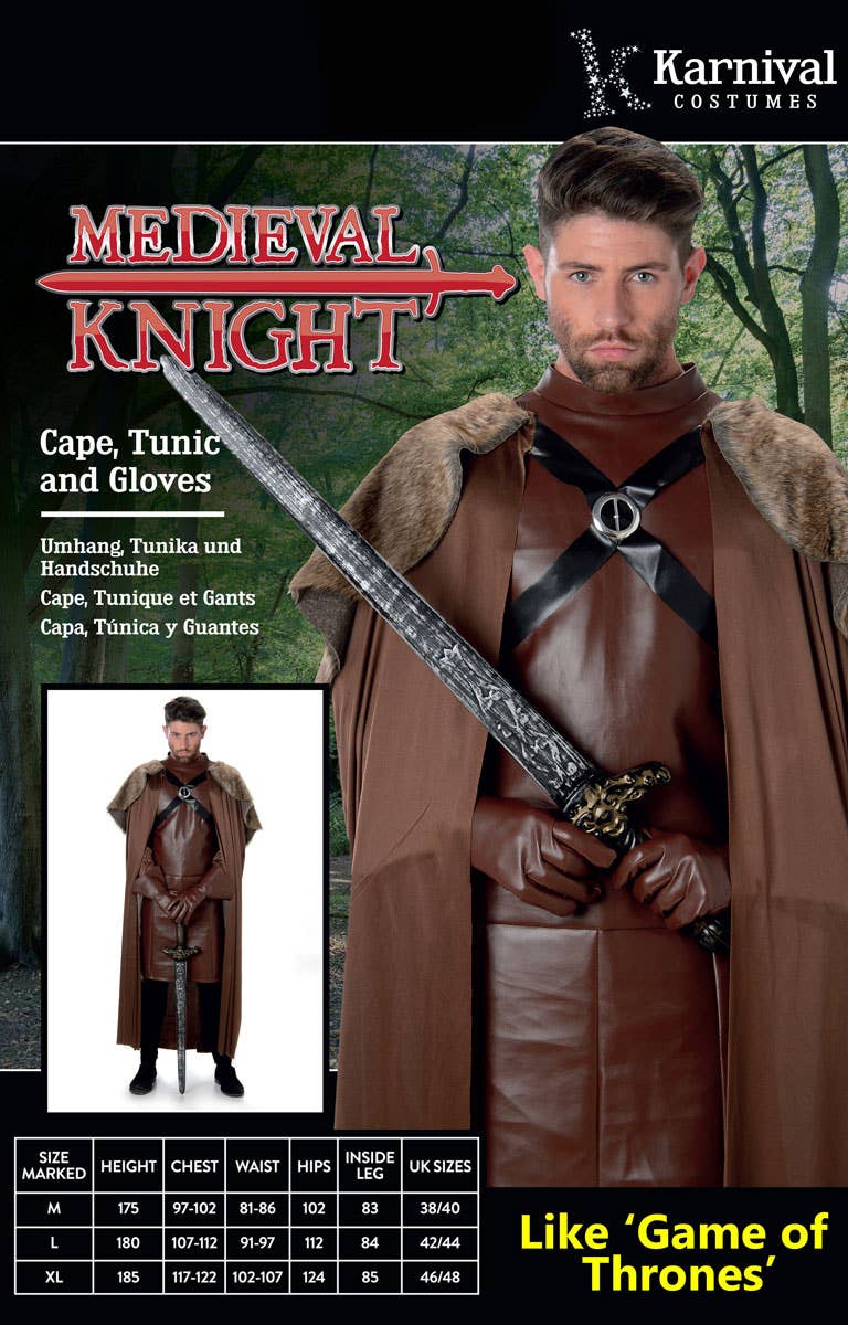 Men's Robb Stark Fancy Dress Costume Packaging Image