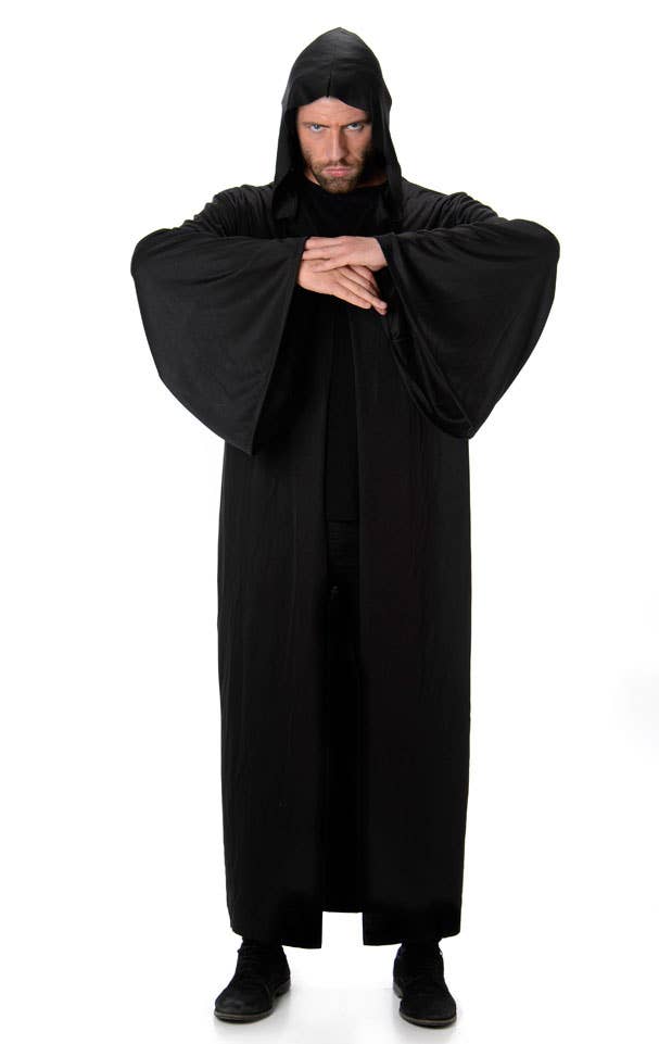 Men's Black Costume Robe with Hood Alternate Image 2