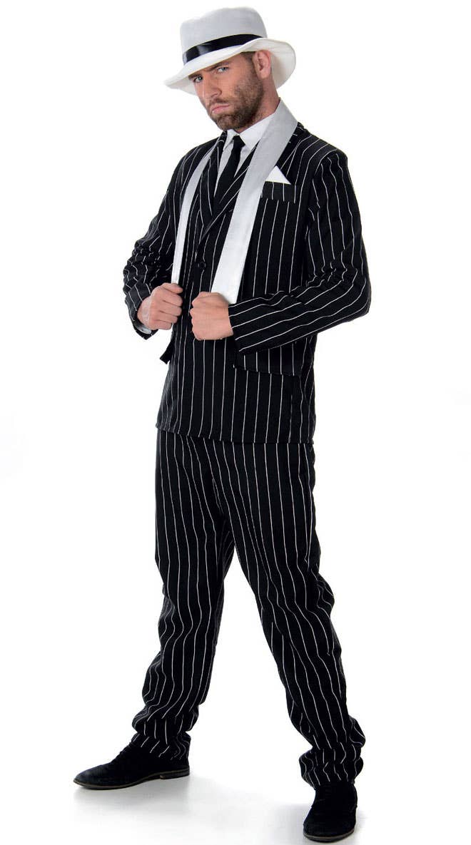 Gangster Boss Men's 20's Pinstripe Costume Suit Alternate Image 2