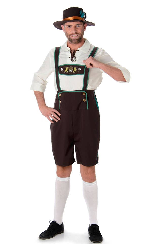 Men's Oktoberfest Lederhosen Fancy Dress Costume Alternate Image 2