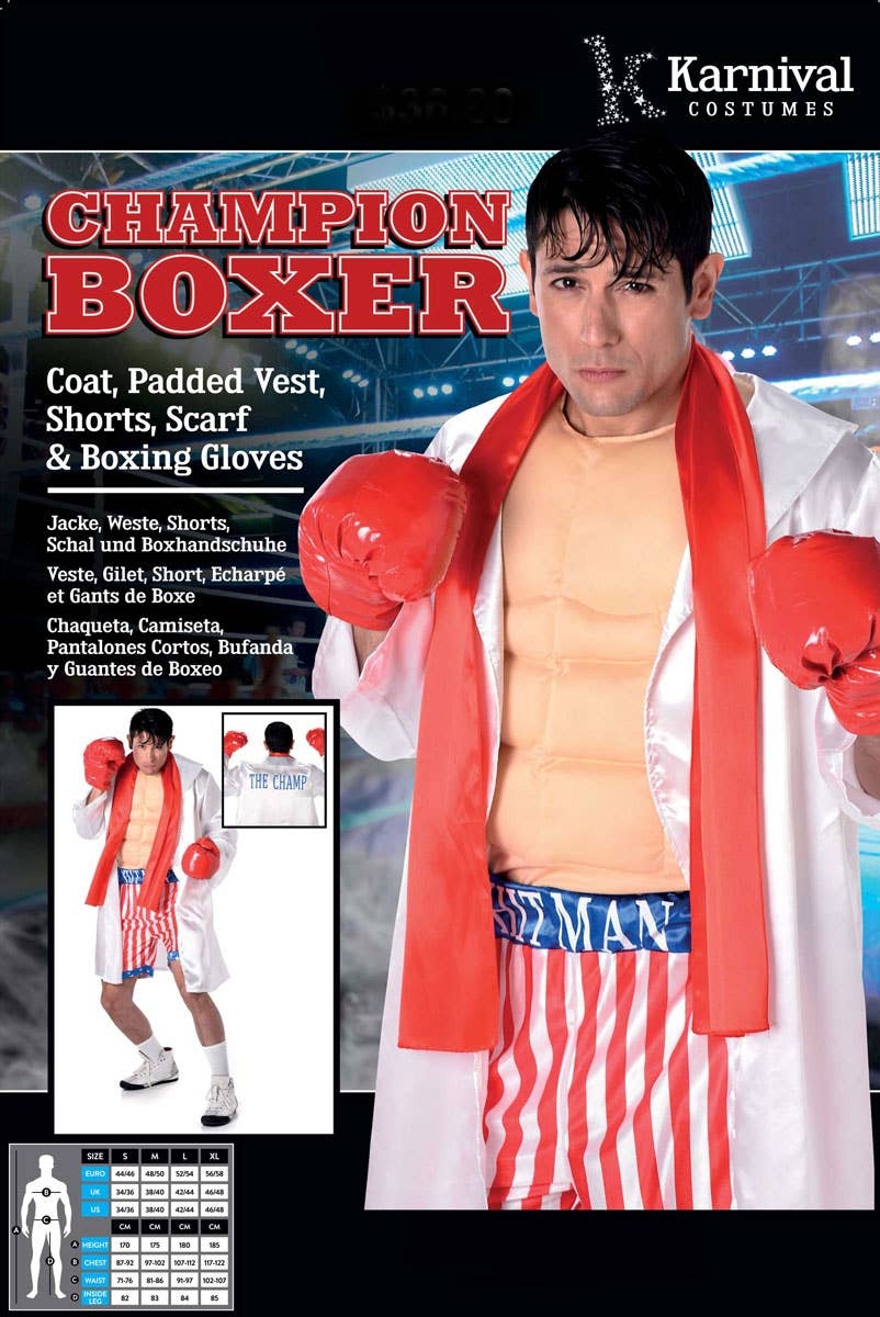 Men's Champion Boxer Rocky Balboa Sporting Fancy Dress Costume Alternate