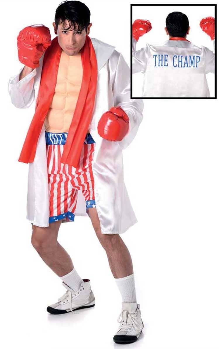 Men's Champion Boxer Rocky Balboa Sporting Fancy Dress Costume Main