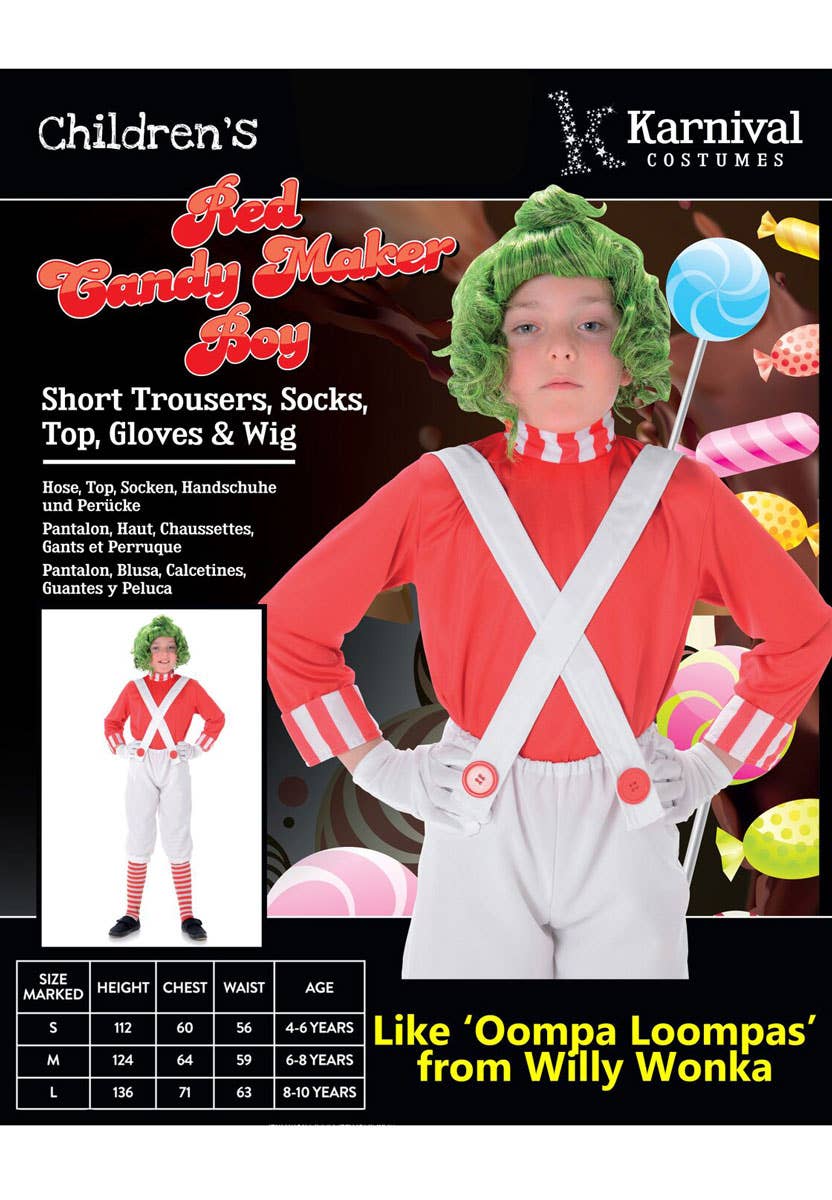 Oompa Loompa Boys Fancy Dress Costume Packaging Image