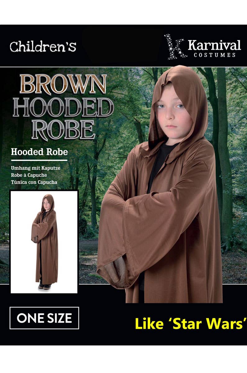 Brown Hooded Robe Boys Halloween Costume Packaging Image