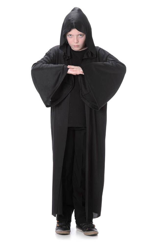 Hooded Boys Black Halloween Costume Robe