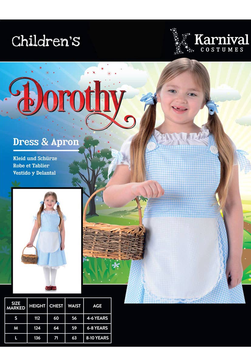 Girls Wizard Of Oz Dorothy Costume Packaging Image