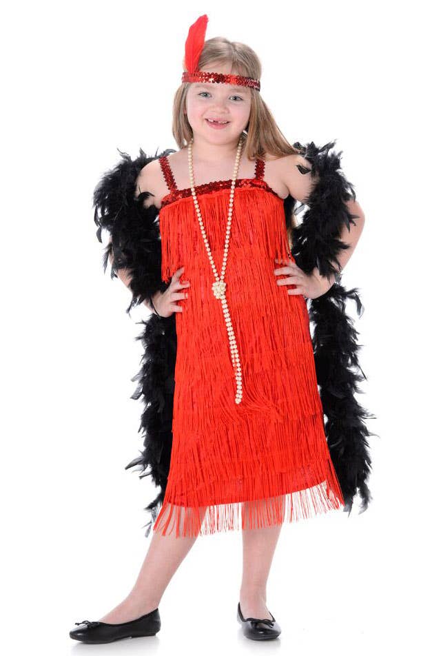 Red Flapper Girls 1920s Fancy Dress  Great Gatsby Costume - Main Image