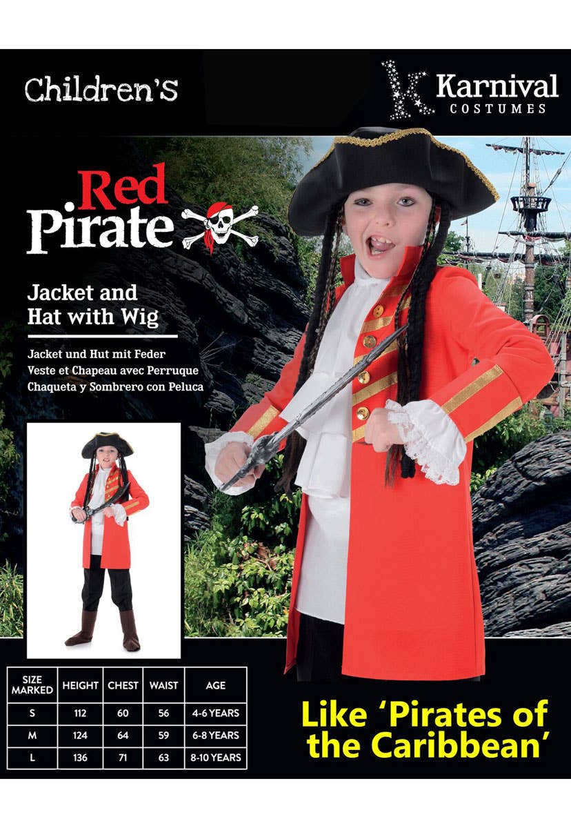 Captain Hook Boy's Pirate Dress Up Costume Package