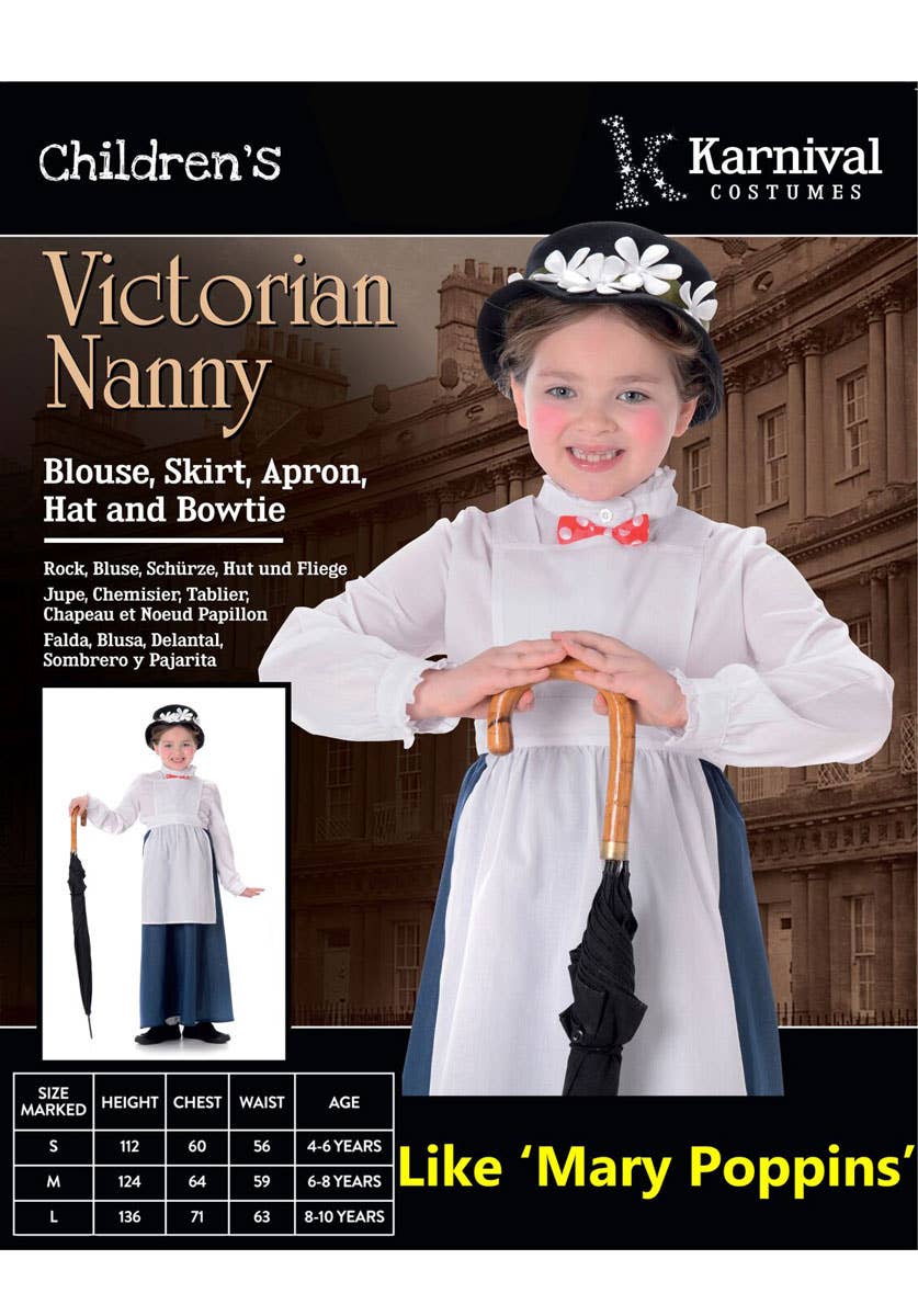 Victorian Nanny Girl's Historical Suffragette Costume - Packaging Image