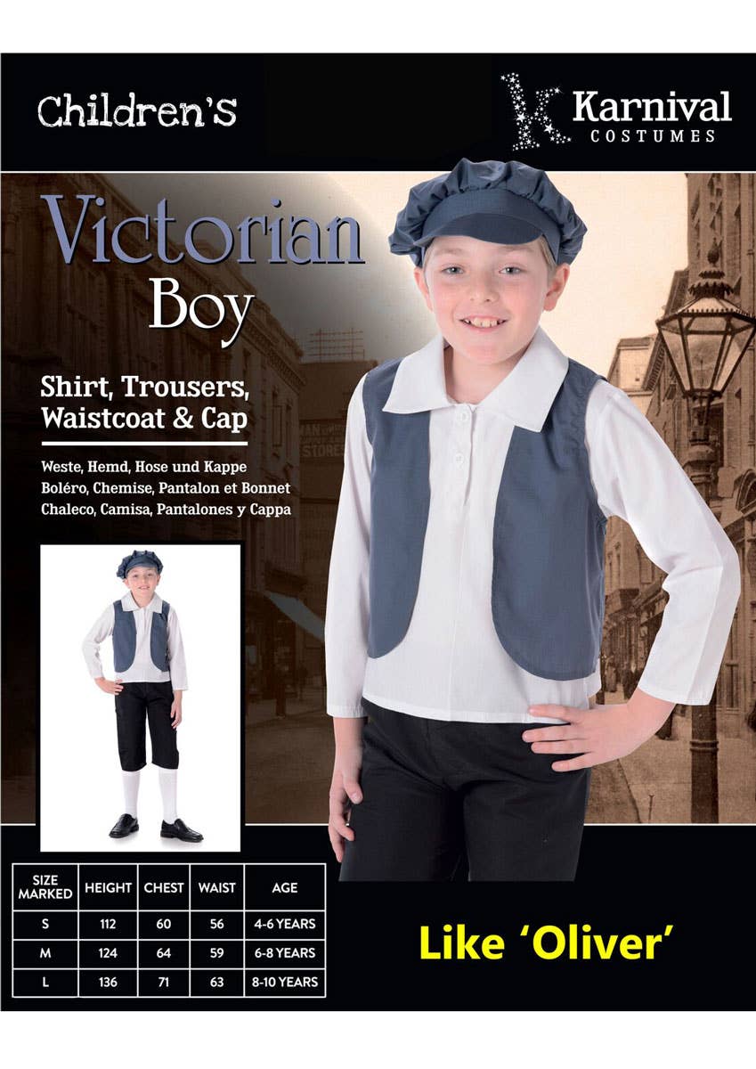 Boy's Oliver Twist Peasant Fancy Dress Costume Package