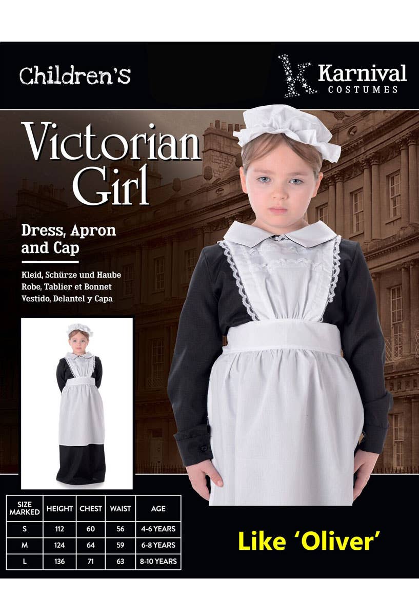 Olden Days Victorian Maid Costume for Girls - Packaging Image