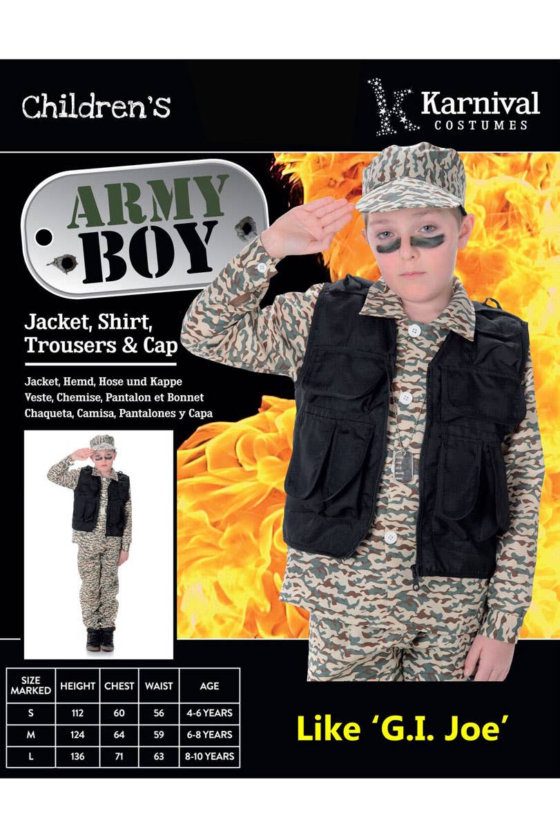 Boys Camouflage Army Book Week Costume Packaging Image